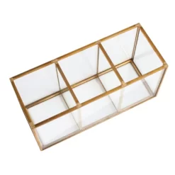 Gold Makeup Brush And Pencil Holder, Vintage Handmade Brass & Glass Cosmetic Pen Storage For Vanity, Countertop, Desk Organizer -Fashion Home Decor Store GUEST 23916e24 3369 46e3 9596 23cc28519d04
