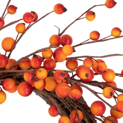 Northlight Orange Berries And Twig Artificial Fall Harvest Wreath 14- Inch, Unlit 8 Northlight Orange Berries And Twig Artificial Fall Harvest Wreath 14- Inch, Unlit - Image 6