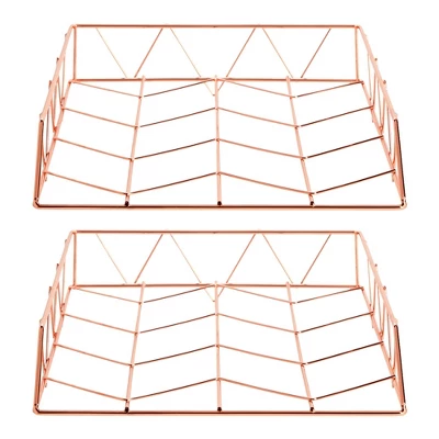 Paper Junkie 2 Pack Metal Rose Gold Desk Organizer, Paper, Letter, File And Document Holder, 10 X 12 In 6 Paper Junkie 2 Pack Metal Rose Gold Desk Organizer, Paper, Letter, File And Document Holder, 10 X 12 In - Image 4