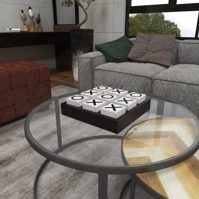 14" Contemporary Wooden Tic Tac Toe Sculpture Black - Olivia & May 14 14" Contemporary Wooden Tic Tac Toe Sculpture Black - Olivia & May - Image 12