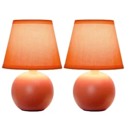 8.66" 2pk Petite Ceramic Orb Base Bedside Table Lamps With Matching Tapered Drum Shade Orange - Creekwood Home 16 8.66" 2pk Petite Ceramic Orb Base Bedside Table Lamps With Matching Tapered Drum Shade Orange - Creekwood Home -Fashion Home Decor Store GUEST 252b801a 9361 481f 82b3 f29d38c4730c
