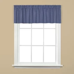 Hopscotch Collection Window Tiers & Valance In Denim Blue By Saturday Knight Ltd -Fashion Home Decor Store GUEST 25404e1c 0a12 4992 b2f0 548676c3420e