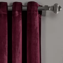 Set Of 2 (108"x38") Prima Velvet Solid Light Filtering Window Curtain Panels Plum Purple - Lush Décor