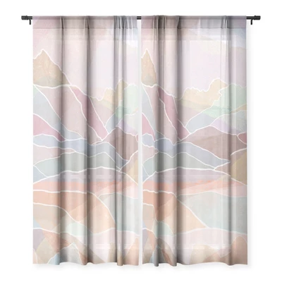 Sewzinski Pastel Mountains Single Panel Sheer Window Curtain - Society6 4 Sewzinski Pastel Mountains Single Panel Sheer Window Curtain - Society6 - Image 2