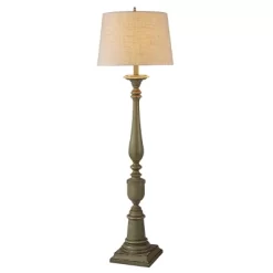 64" Antique French Polyester Resin Floor Lamp Olive Green - StyleCraft