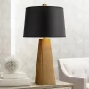 Possini Euro Design Obelisk Modern Table Lamp 26" High Gold Leaf Tapered Column Black Paper Drum Shade For Bedroom Living Room Bedside Nightstand Home -Fashion Home Decor Store GUEST 289c7c10 6d15 44d3 b628 936976fb7ca6
