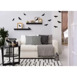 16"x16" Cross Bones Print Square Throw Pillow Steel Gray - E By Design -Fashion Home Decor Store GUEST 2936a6a7 9859 45e7 ac54 305235d6a05c