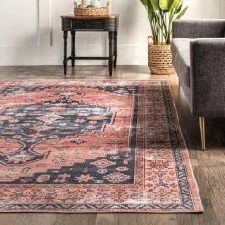 NuLOOM Medallion Bordered Machine Washable Area Rug 18 NuLOOM Medallion Bordered Machine Washable Area Rug -Fashion Home Decor Store GUEST 2a726be7 974d 40a1 8eb6 360184e87272