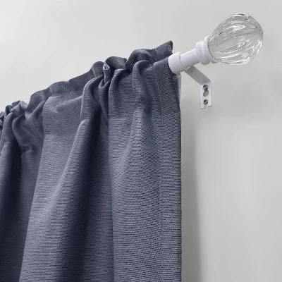 Decorative Drapery Single Rod Set With Acrylic Pumpkin Finials White - Lumi Home Furnishings 5 Decorative Drapery Single Rod Set With Acrylic Pumpkin Finials White - Lumi Home Furnishings - Image 3