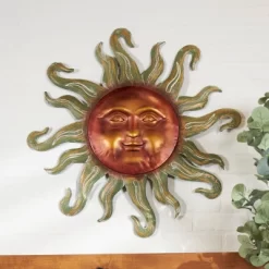 Metal Sun Wall Decor With Smiling Face And Curved Rays Copper - Olivia & May 13 Metal Sun Wall Decor With Smiling Face And Curved Rays Copper - Olivia & May -Fashion Home Decor Store GUEST 2cd59897 c27c 4385 9a7a f928ca2ff28e