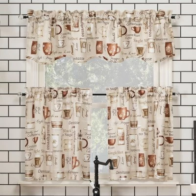 Bristol Coffee Shop Semi-Sheer Rod Pocket Kitchen Curtain Valance And Tiers Set Ivory - No. 918 11 Bristol Coffee Shop Semi-Sheer Rod Pocket Kitchen Curtain Valance And Tiers Set Ivory - No. 918 - Image 9
