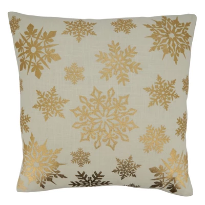 Saro Lifestyle Foil Print Snowflake Decorative Pillow Cover 5 Saro Lifestyle Foil Print Snowflake Decorative Pillow Cover - Image 3