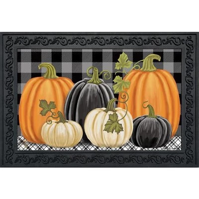 Briarwood Lane Checkered Pumpkins Autumn Doormat Primitive Indoor 3 Briarwood Lane Checkered Pumpkins Autumn Doormat Primitive Indoor