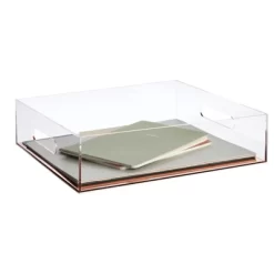 Juvale Rose Gold Acrylic Letter Tray, Clear Office Desk Organizer For Files, Documents, Paper Storage, 10.5 X 12 X 3 In -Fashion Home Decor Store GUEST 2e72b57f 3d4a 4f45 981e cd183831db72