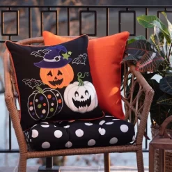 18"x18" Indoor Thanksgiving Pumpkin Fun Black Square Throw Pillow Cover - Pillow Perfect -Fashion Home Decor Store GUEST 2e751a01 6b1c 4153 8967 4d45df13a1e3