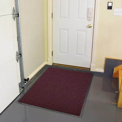 3'x4' Solid Dotted Doormat Burgundy/Black - HomeTrax 3 3'x4' Solid Dotted Doormat Burgundy/Black - HomeTrax