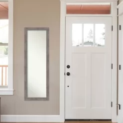 18" X 52" Pinstripe Plank Framed On The Door Mirror Gray - Amanti Art -Fashion Home Decor Store GUEST 2f008631 d948 47d8 b46f 0061ea1b8d22
