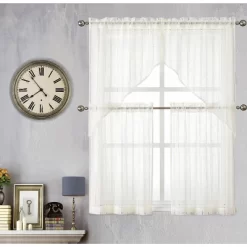 Kate Aurora Modern Chic Complete 4 Piece Striped Sheer Kitchen Curtain Tier & Valance Set -Fashion Home Decor Store GUEST 2f04c703 a125 43f5 92ee 2af779b5ba0e