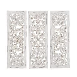 Wood Floral Handmade Intricately Carved Wall Decor Set Of 3 White - Olivia & May 23 Wood Floral Handmade Intricately Carved Wall Decor Set Of 3 White - Olivia & May -Fashion Home Decor Store GUEST 2f08928d 6e97 4379 ba9c 4e3c2d380d7e