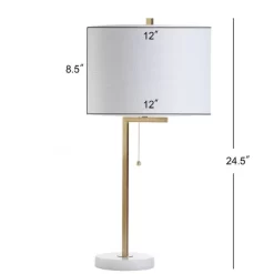 24.5" Metal/Marble Alyssa Table Lamp (Includes LED Light Bulb) Gold - JONATHAN Y -Fashion Home Decor Store GUEST 2ff455e2 73b3 4a01 a76b a6ff1d1f6f6d