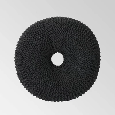 Burley Knitted Donut Pouf Dark Gray - Christopher Knight Home 5 Burley Knitted Donut Pouf Dark Gray - Christopher Knight Home - Image 3