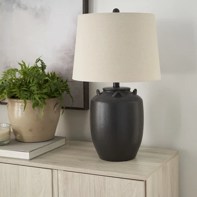 24" Ceramic Jug Farmhouse Table Lamp - Nourison 5 24" Ceramic Jug Farmhouse Table Lamp - Nourison - Image 3