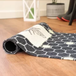 2'x3' ColorStar Bee Hex Door Mat Charcoal - Bungalow Flooring -Fashion Home Decor Store GUEST 342952bd dedb 40d9 a55e 2ea8218ec99c