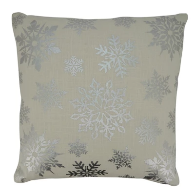 Saro Lifestyle Foil Print Snowflake Decorative Pillow Cover 6 Saro Lifestyle Foil Print Snowflake Decorative Pillow Cover - Image 4