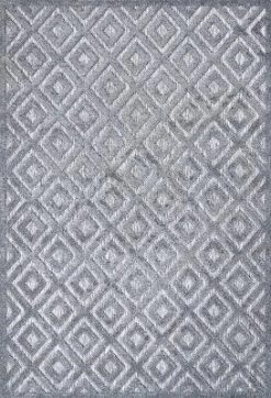 Portmany Neutral Diamond Trellis Indoor/Outdoor Area Rug - JONATHAN Y