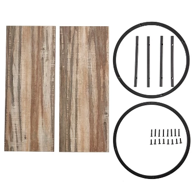 2-Tier Antigua Crossed Double Circle Wall Shelf Unit Black/Rustic - Danya B. 8 2-Tier Antigua Crossed Double Circle Wall Shelf Unit Black/Rustic - Danya B. - Image 6