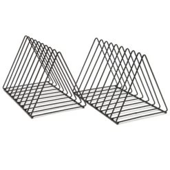 Okuna Outpost 2 Pack Metal Triangle File Storage Organizer, Home And Office Sorter For Magazines, Vinyl Records, Newspapers, Black -Fashion Home Decor Store GUEST 3687c4f2 1235 4e2b 9e1a 0c171a561ebc
