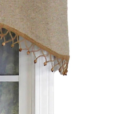 Natural Linen Cornice 3" Rod Pocket Valance 50" X 17" Flax By RLF Home 3 Natural Linen Cornice 3" Rod Pocket Valance 50" X 17" Flax By RLF Home