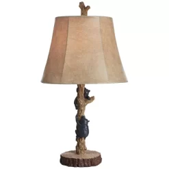John Timberland Climbing Bears Rustic Accent Table Lamps 22 1/2" High Set Of 2 Brown Faux Wood With USB Charging Port Faux Leather Shade For Desk -Fashion Home Decor Store GUEST 38e0bcf3 e479 46b5 9cda 4bd12d04d000