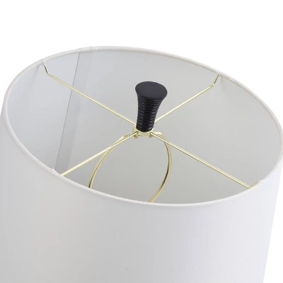 Logan Pear Shaped Sleek Table Lamp With Fabric Shade Black/White - StyleCraft 5 Logan Pear Shaped Sleek Table Lamp With Fabric Shade Black/White - StyleCraft - Image 3