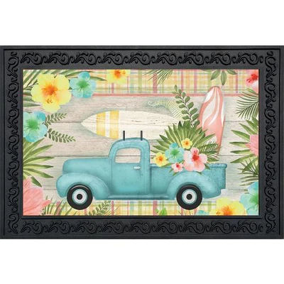 Briarwood Lane Tropical Pickup Truck Summer Doormat Floral Surfboards Indoor Outdoor 30" X 18" 3 Briarwood Lane Tropical Pickup Truck Summer Doormat Floral Surfboards Indoor Outdoor 30" X 18"