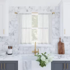 Set Of 2 Slub Textured Linen Blend Cafe Curtain Tiers - Archaeo -Fashion Home Decor Store GUEST 3bd6f7f3 763f 4171 86e5 1cb97f09477f