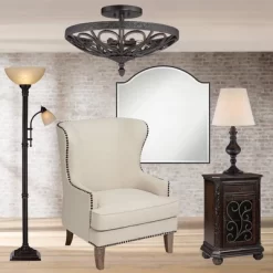 Regency Hill Garver Rustic Retro Torchiere Floor Lamp 72 1/2" Tall Oil Rubbed Bronze With Side Light Amber Glass Shade For Living Room Reading Bedroom -Fashion Home Decor Store GUEST 3bef6f0f eb45 4e01 ad06 40e7a153486b