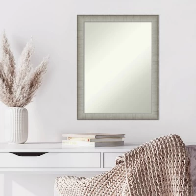 21" X 27" Non-Beveled Elegant Brushed Pewter Narrow Wall Mirror - Amanti Art 7 21" X 27" Non-Beveled Elegant Brushed Pewter Narrow Wall Mirror - Amanti Art - Image 5
