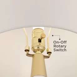 360 Lighting Nesbit Modern Mid Century Table Lamps 25" High Set Of 2 White Ceramic With USB Charging Port Drum Shade For Bedroom Living Room Bedside -Fashion Home Decor Store GUEST 3d73b8b4 7286 4f5b 9872 a6ea33fd1939