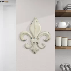 Metal Fleur De Lis Wall Decor With Distressing White - Olivia & May -Fashion Home Decor Store GUEST 3f22fabf 38ed 4d39 ad4d d77d007eb1c6
