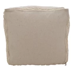 Saro Lifestyle Handloom Pouf, 20"x20"x14" Square, Natural