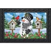 Briarwood Lane Checkered Snowman Winter Doormat Cardinal Pair Ber