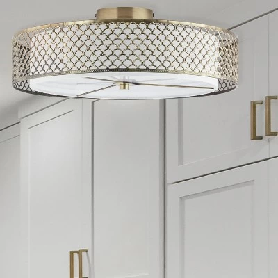 18.25" Leyla Glam Brushed Semi-Flush Mount Ceiling Fixture Sconce Gold - River Of Goods 5 18.25" Leyla Glam Brushed Semi-Flush Mount Ceiling Fixture Sconce Gold - River Of Goods - Image 4