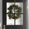 24" Mixed Greenery With Pinecones Artificial Christmas Wreath Green - Wondershop™