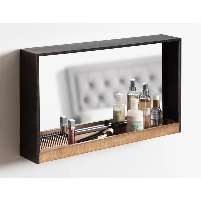 28" X 16" Mehta Functional Wall Mirror Rustic Brown - Kate & Laurel All Things Decor 7 28" X 16" Mehta Functional Wall Mirror Rustic Brown - Kate & Laurel All Things Decor - Image 5