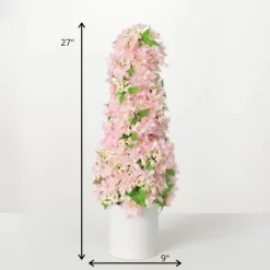 Sullivans Artificial Pink Blossom Cone Tree 27"H Pink Flowers -Fashion Home Decor Store GUEST 437ce44e 319a 4830 ab6c faa9edc8c8dc