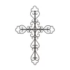 Metal Wall Cross With Decorative Fleur De Lis Design- Rustic Handcrafted Religious Wall Art For Décor In Living Room, Bedroom, More By Lavish Home -Fashion Home Decor Store GUEST 4431e593 abdf 4400 ad87 4347948efe89