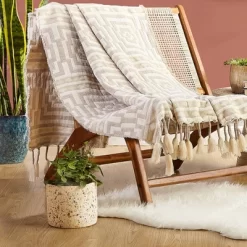 50"x60" Hypnotic Throw Blanket Taupe - Jungalow By Justina Blakeney 9 50"x60" Hypnotic Throw Blanket Taupe - Jungalow By Justina Blakeney -Fashion Home Decor Store GUEST 44701cb6 ddee 4caa 97dc acef1600d6a3