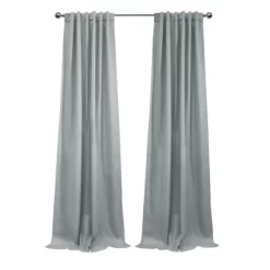 Thermaplus Denver Blackout Dual Header Contemporary And Classic Styles Curtain Panel For Any Window Silver