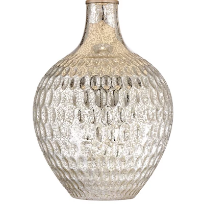 360 Lighting Waylon Modern Table Lamp 28" Tall Textured Mercury Glass Off White Tapered Drum Shade For Bedroom Living Room Bedside Nightstand Office 6 360 Lighting Waylon Modern Table Lamp 28" Tall Textured Mercury Glass Off White Tapered Drum Shade For Bedroom Living Room Bedside Nightstand Office - Image 4